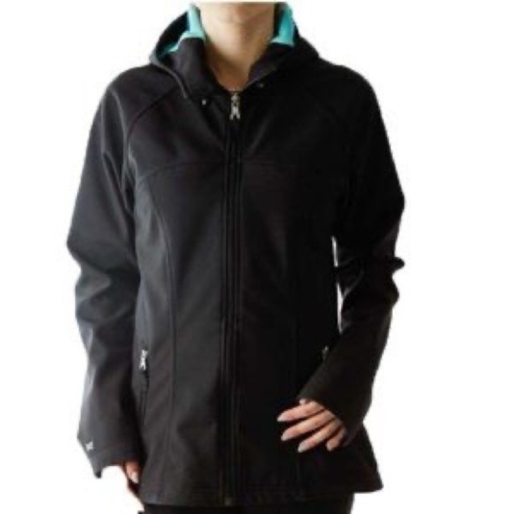 Lucy full zip black with blue lining jacket GUC size medium